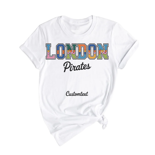 london pirates shirt colorful chevron vintage style custom teacher staff tee
