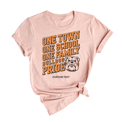 One Town One School One Family Bulldog Pride Shirt – Custom Teacher Staff Vintage Tee