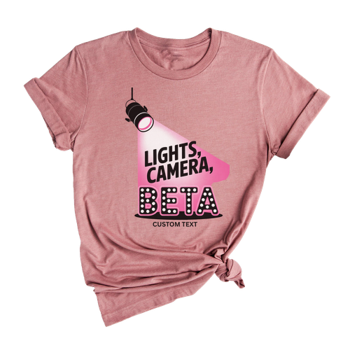 Lights, Camera, BETA Shirt – Spotlight Ready _ Custom Beta Club Shirt, Fun Theater-Inspired Design