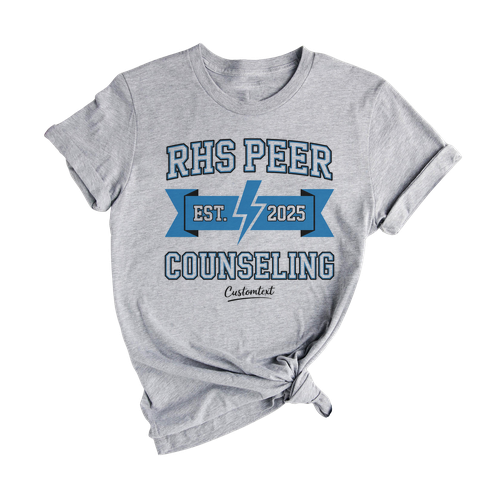 RHS Peer Counseling Est. 2025 Shirt Custom Student Club Lightning Teacher Staff Tee