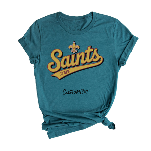 Saints Staff Shirt Custom Photography Club Retro Vintage Fun Teacher Staff Tee