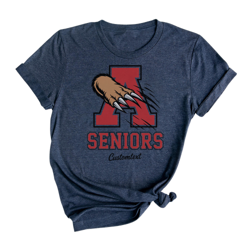 Seniors Claw Scratch Custom Text Shirt Retro Vintage Teacher Staff Shirt