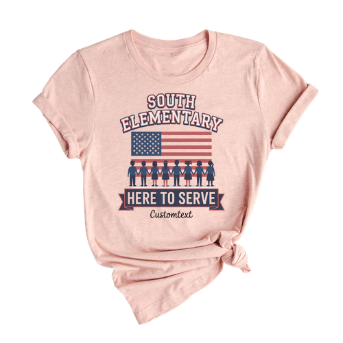 South Elementary Here To Serve Shirt Custom Retro Vintage Photography Teacher Staff Tee