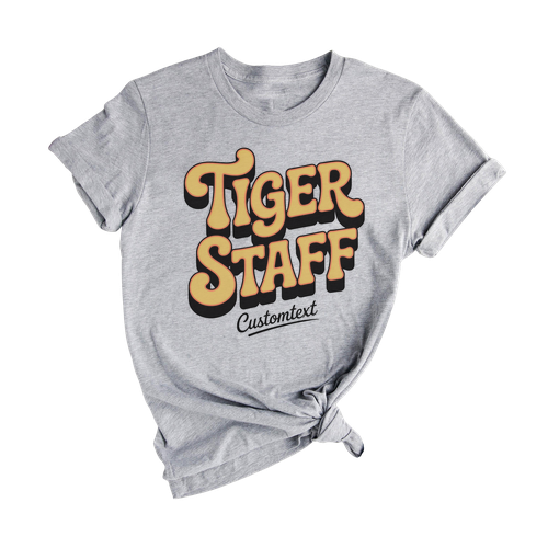 Tiger Staff Customtext Vintage Retro Club Shirt - Personalized Fun Animal Photography Tee
