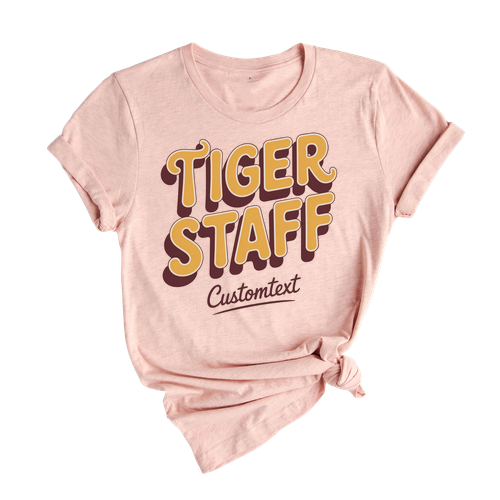 Tiger Staff Shirt Custom Text Vintage Retro Club Personalized Fun Animal Photography Tee