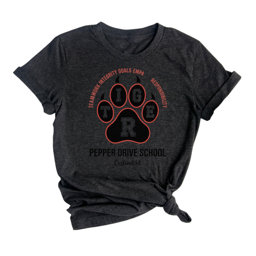 Tiger Teamwork Integrity Goals Empathy Responsibility Pepper Drive Custom Vintage Photography Staff Shirt