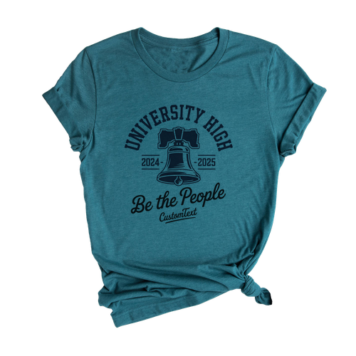Be The People University High 2024-2025 Custom Club Strip Shirt – Vintage Patriotic Style Customizable Tee