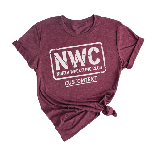 NWC North Wrestling Club Shirt – Distressed Stamp Logo Design Custom Club Strip Shirt Sporty Tough Style