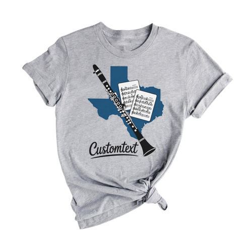 Texas Clarinet Music Shirt – Marching Band Pride Club Strip Shirt Custom