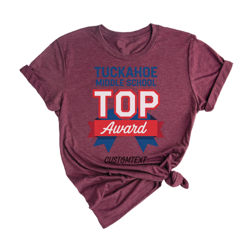 Tuckahoe TOP Award Shirt – Middle School Club Strip Shirt, Classic School Pride Tee