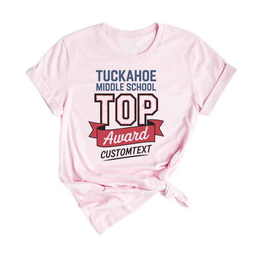 Tuckahoe TOP Award Shirt – Middle School Club Strip Shirt, Vintage Student Achievement Style