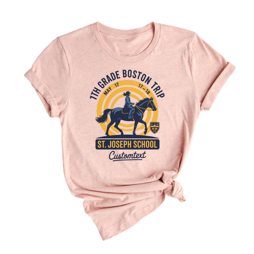 7th Grade Boston Trip St. Joseph School Shirt Custom – Vintage Horse Rider Field Trip Tee