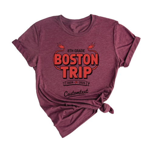 8th Grade Boston Field Trip Shirt – 2024–2025 School Adventure Custom Tee