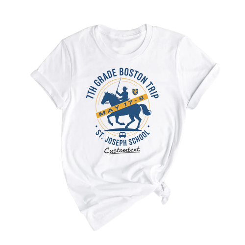 St. Joseph School Boston Trip Shirt – 7th Grade Vintage Horse Rider Field Tee