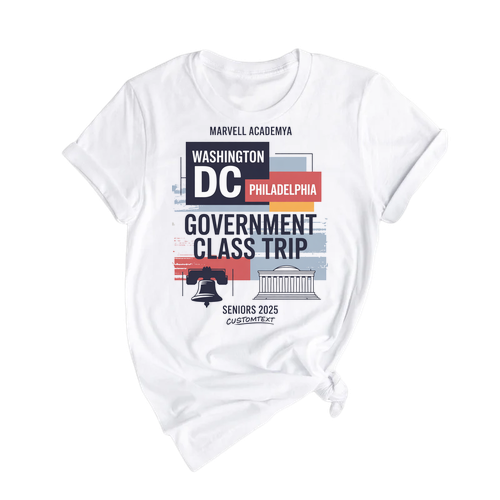 Washington DC Philadelphia Class Trip 2025 Shirt Custom – Government Tour Senior Field Trip Tee
