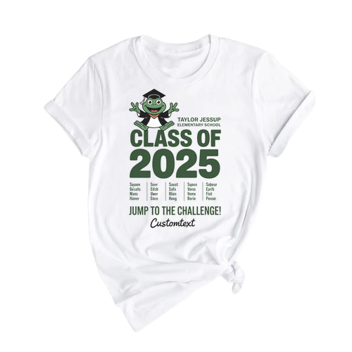 Class of 2025 Frog Mascot – Jump to the Challenge Graduation Strip Shirt Custom