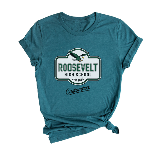 Eagle Badge Vintage Graduation Shirt – Roosevelt High School C-O 2025 Custom Tee