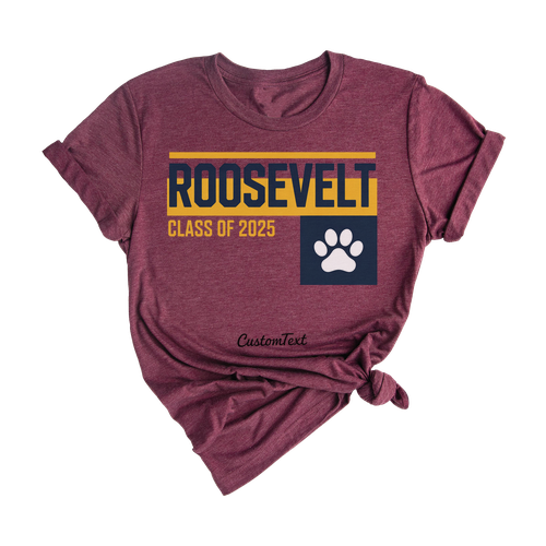 Roosevelt Class of 2025 Paw Print Graduation Shirt Custom – Graduation Strip Shirt