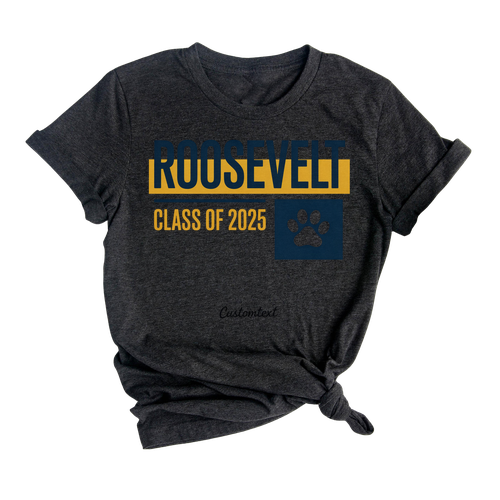 Roosevelt Class Of 2025 Trip Shirt – Paw Print Graduation Strip Custom Tee
