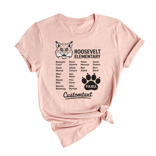 Roosevelt Elementary Graduation Strip Shirt – PRIDE Mascot Class Custom Tee