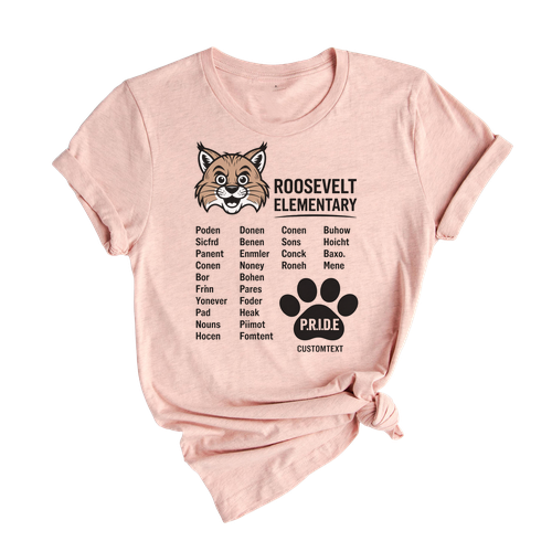 Roosevelt Elementary PRIDE Mascot Trip Shirt – Graduation Strip Custom Class Tee