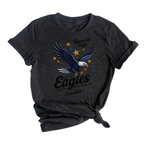 Roosevelt High Eagles Shirt 2025-2026 – Custom Graduation Strip Shirt, Retro Bold Mascot Eagle Tee
