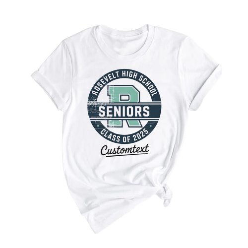 Roosevelt High School Seniors Class of 2025 R Badge – Retro Graduation Shirt Custom