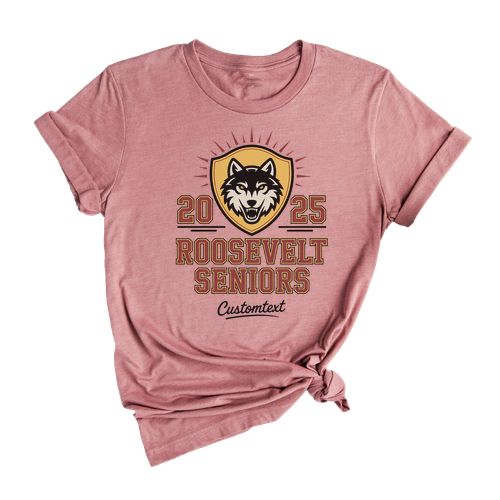 Roosevelt Seniors Class Of 2025 Shirt – Wolves Retro Animal Graduation Strip Tee