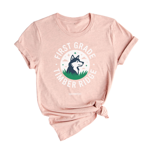 School Spirit Shirt for 1st Grade – Timber Ridge Wolf Custom Tee