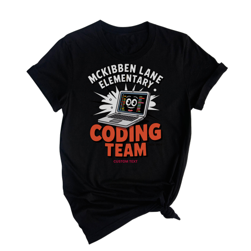 Coding Team Shirt – Fun Comic-Style Custom Coding Club Tee for School Year 2024-2025