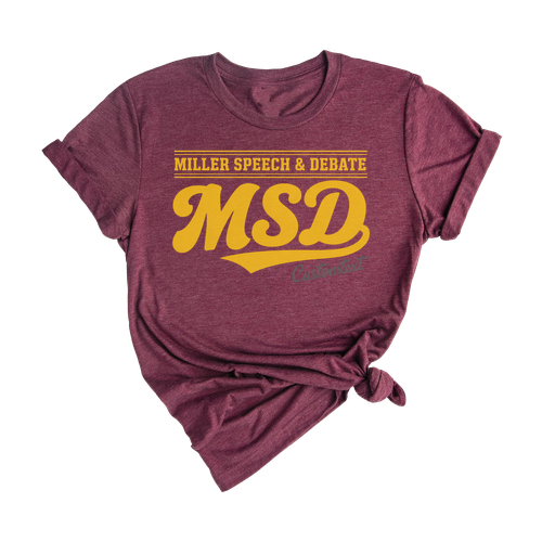 MSD Miller Speech & Debate Shirt – Custom Detabe Club Retro Varsity Tee