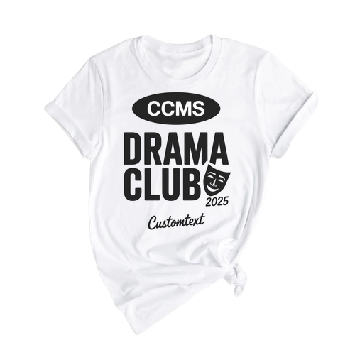 2025 CCMS Theater Club Shirt – Minimalist Retro Drama Mask Custom Style Tee