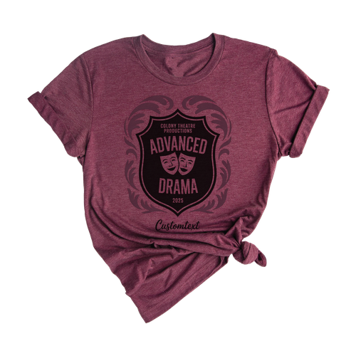 Advanced Drama Shirt 2025 - Colony Theatre Club Custom Crest Tee, Vintage Comedy Tragedy Mask Style