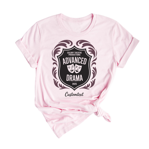 Advanced Drama Shirt 2025 - Colony Theatre Club Custom Crest Tee, Vintage Comedy Tragedy Mask Style