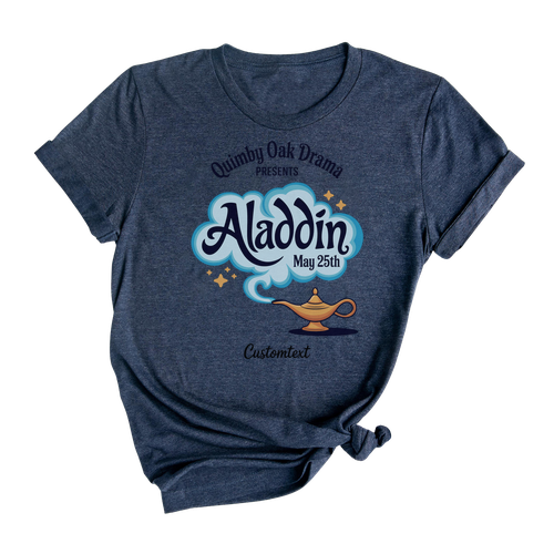 Aladdin Drama Club Shirt - Quimby Oak Custom Magical Genie Lamp Play Tee, Cute Retro Theater Style