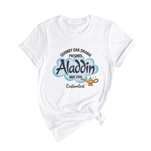 Aladdin Drama Club Shirt – Quimby Oak Custom Genie Lamp Retro Theater Tee