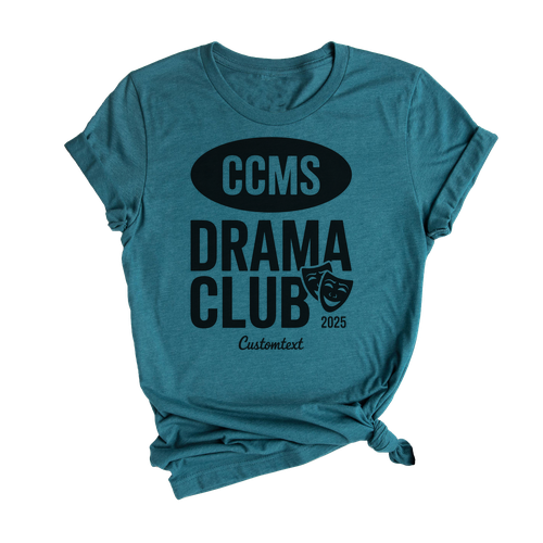 Bold Theater Mask Drama Shirt – CCMS 2025 Club Custom Minimal Retro Tee