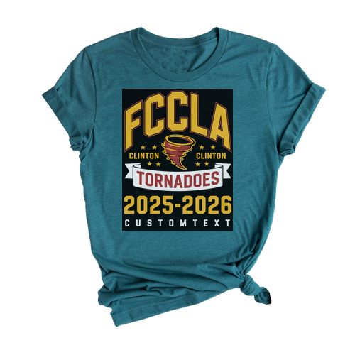 Clinton FCCLA Shirt 2025-2026 – Tornadoes Custom Club Tee, Bold Retro High School Vibe