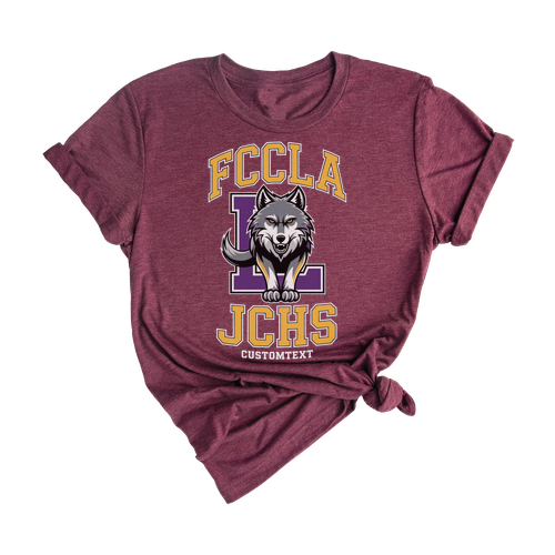 FCCLA JCHS Wolf Mascot Shirt – Custom Club Shirt, Bold School Spirit Tee, Retro Athletic Style