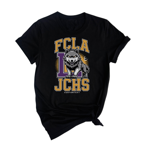 FCCLA JCHS Wolf Mascot Shirt – Retro Athletic Style Custom School Spirit Tee