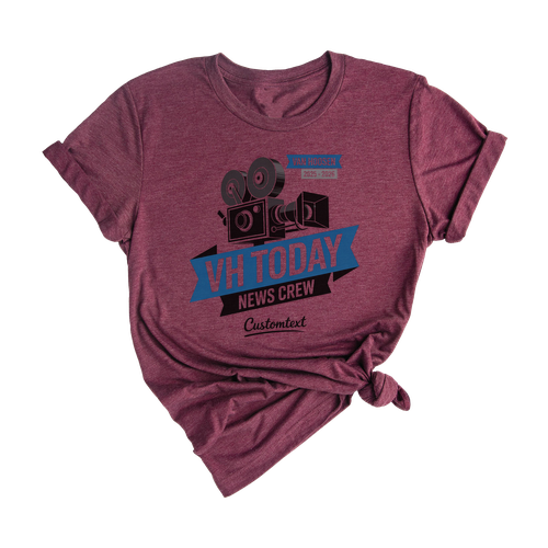 VH Today News Crew 2025-2026 Shirt – Custom Retro Camera Tee for Broadcast Students