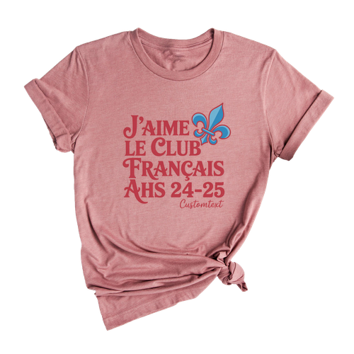 AHS 24-25 French Club Shirt – J’aime Le Club Français Varsity Retro Style Tee