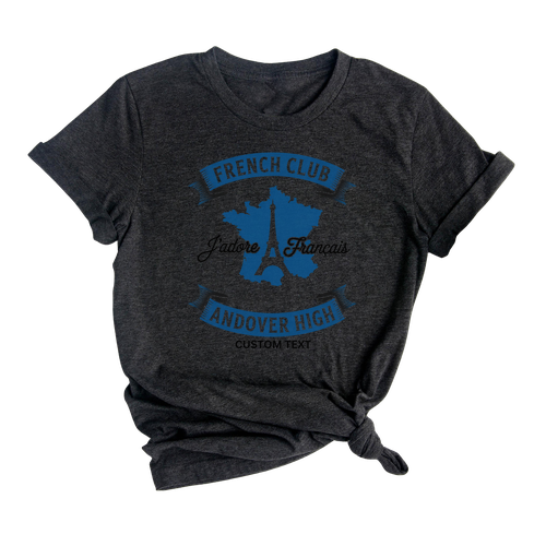 Andover High French Club Shirt – J’adore Français Retro Banner Style Custom Tee