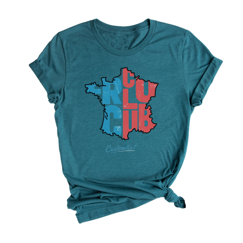 French Club Map Shirt – Custom Tee with French Club Typography Inside France Shape