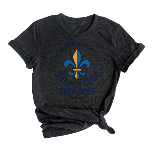 French Club Shirt 2024-2025 - Custom New Smyrna Beach HS Tee with Fleur-de-Lis, Classic School Spirit Style