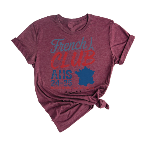 French Club Shirt AHS 2024–25 – Custom Tee with Eiffel Map & French Quote
