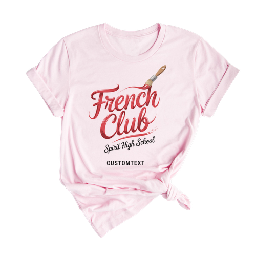 French Club Spirit High School Shirt – Retro Paint Brush Design Custom Tee