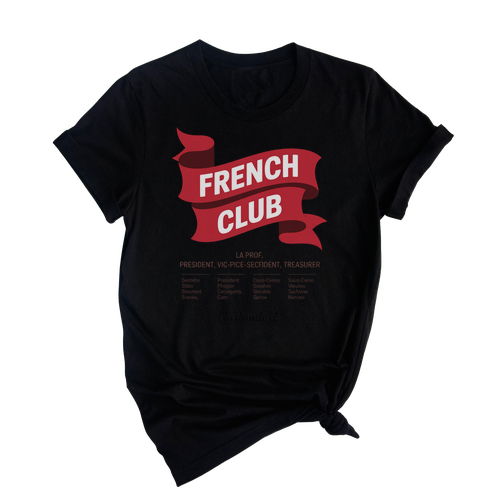 Fun Student Leadership Tee – French Club Ribbon Custom Officer Role Design