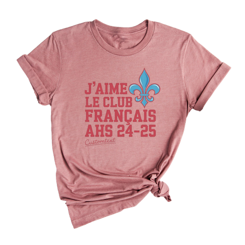 J’aime Le Club Français Shirt - Custom AHS 24-25 French Club Tee with Fleur-de-Lis, Varsity Retro Style