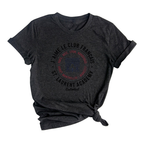 J’aime Le Club Français Shirt – St. Laurent Academy Custom French Club Retro Travel Tee
